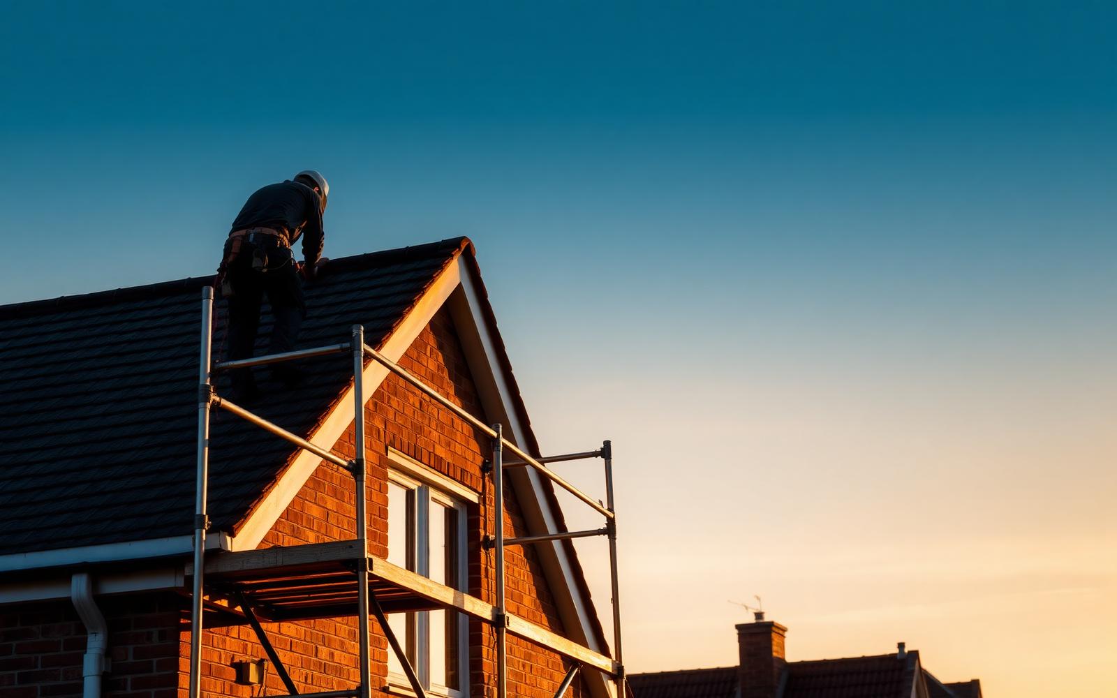 Roofer working on a pitched roof — Roofers in Dublin